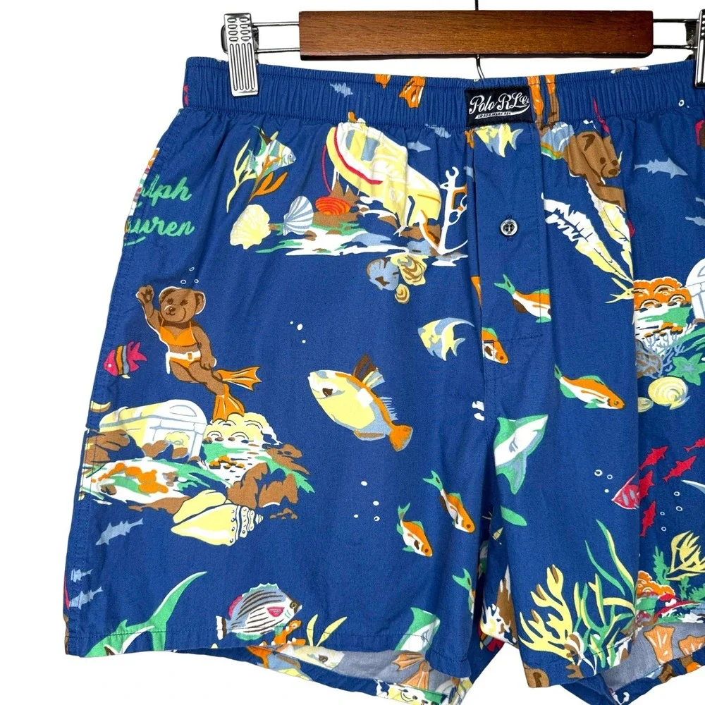 Polo Ralph Lauren Bear Sleepwear Shorts Men's Medium Beach Ocean Lounge